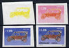 Uruguay 1991 Old Cars 1370p EMF set of 4 imperf progressive proofs comprising single, 2-colour, 3-colour and all 4-colour composites on gummed watermarked paper, as SG 2054