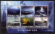 Djibouti 2009 Submarines perf sheetlet containing 6 values fine cto used