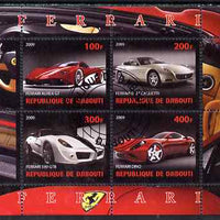 Djibouti 2009 Ferrari cars perf sheetlet containing 4 values fine cto used