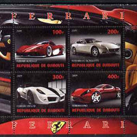 Djibouti 2009 Ferrari cars perf sheetlet containing 4 values unmounted mint