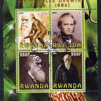 Rwanda 2009 Birth Bicentenary of Charles Darwin perf sheetlet containing 4 values fine cto used