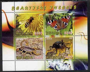 Rwanda 2009 Beautiful Insects perf sheetlet containing 4 values unmounted mint