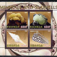 Rwanda 2009 Minerals & Seashells perf sheetlet containing 4 values unmounted mint