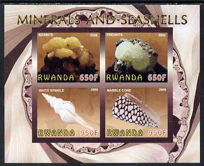 Rwanda 2009 Minerals & Seashells imperf sheetlet containing 4 values unmounted mint