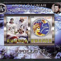 Rwanda 2009 Apollo Lunar Landing Missions - Apollo 17 perf sheetlet containing 2 values unmounted mint