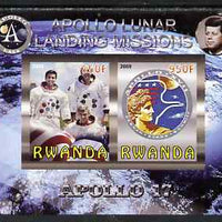 Rwanda 2009 Apollo Lunar Landing Missions - Apollo 17 imperf sheetlet containing 2 values unmounted mint