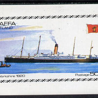 Staffa 1974 Steam Liners (SS Yorkshire) imperf souvenir sheet (50p value) unmounted mint