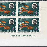 British Indian Ocean Territory 1968-70 Rock Cod 2r25 imprint corner block of 4 unmounted mint SG 27