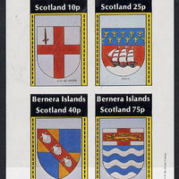 Bernera 1981 Heraldry #2 (City of London, Paris, LCC & Sir John Fastolfe) imperf,set of 4 values (10p to 75p) unmounted mint