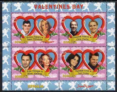 Somalia 2004 Valentines Day perf sheetlet containing 4 values unmounted mint