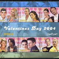 Somalia 2004 Valentines Day perf sheetlet containing 6 values unmounted mint