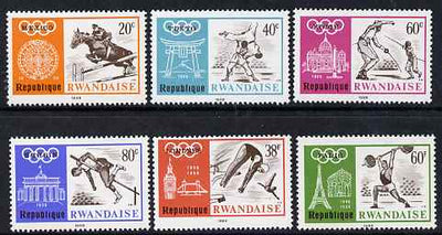 Rwanda 1966 Mexico Olympic Games (2nd issue) perf set of 6 unmounted mint, SG 271-6