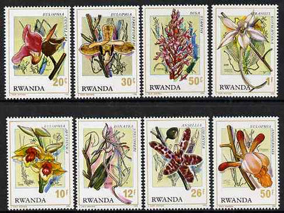 Rwanda 1976 Orchids perf set of 8 unmounted mint, SG 784-91