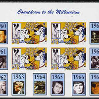 Angola 1999 Countdown to the Millennium #07 (1960-1969) imperf sheetlet containing 4 values featuring Scene from 101 Dalmations unmounted mint. Note this item is privately produced and is offered purely on its thematic appeal