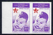 Turkey 1942 Postal Tax Childen' Welfare 20pa imperf marginal pair unmounted mint