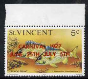 St Vincent 1977 Fish 5c with Carnival overprint in red, unmounted mint SG 531a