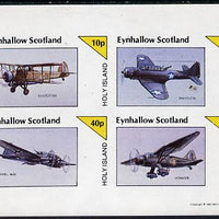 Eynhallow 1981 WW2 Aircraft (Swordfish, Dauntless, Heinkel 111 & Lysander) imperf,set of 4 values (10p to 75p) unmounted mint