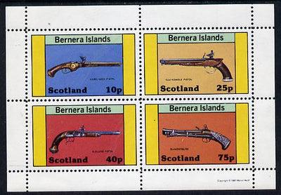 Bernera 1981 Pistols (Wheel-lock, duelling, Saw-handle & Blunderbuss) perf,set of 4 values (10p to 75p) unmounted mint