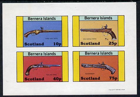 Bernera 1981 Pistols (Wheel-lock, duelling, Saw-handle & Blunderbuss) imperf,set of 4 values (10p to 75p) unmounted mint