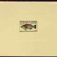 Senegal 1966 Parrot Fish 100f de-luxe die proof in issued colours on pink sunken card, as SG 326