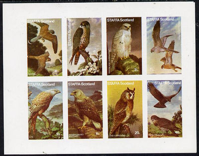 Staffa 1977 Birds of Prey #01 imperf,set of 8 values unmounted mint (1.5p to 40p)