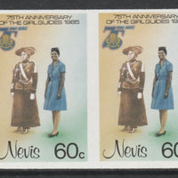 Nevis 1985 Girl Guides - Guides' Uniforms 60c imperf pair unmounted mint as SG 294