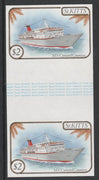 St Kitts 1985 Ships $2 (Cunard Liner) imperf gutter pair (from uncut archive sheet) (SG 176var) unmounted mint. Note: The design withing the gutter varies across the sheet, therefore, the one you receive,may differ from that shown……Details Below