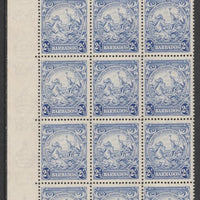 Barbados 1938-47 Badge of Colony 2.5d ultramarine NW corner block of 12 with variety 'mark on ornament' in 3 positions, SG 251/a cat £165