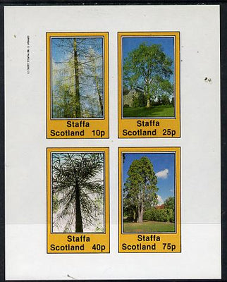 Staffa 1982 Trees imperf,set of 4 values (10p to 75p) unmounted mint