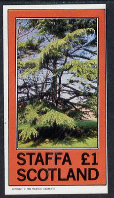 Staffa 1982 Trees imperf souvenir sheet (£1 value) unmounted mint