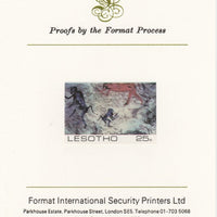 Lesotho 1983 Baboons (Rock Paintings) 25s value imperf proof mounted on Format International proof card as SG 541