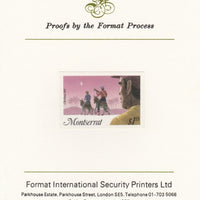 Montserrat 1985 Christmas $1.15 (Three Wise Men) imperf proof mounted on Format International proof card as SG 666