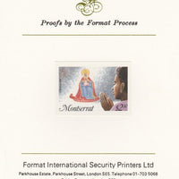 Montserrat 1985 Christmas $2.30 (Praying) imperf proof mounted on Format International proof card as SG 668