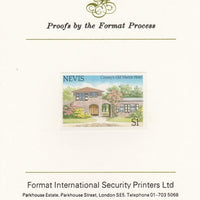 Nevis 1985 Tourism (2nd series) $1.20 (Croney's Old Manor Hotel) imperf proof mounted on Format International proof card as SG 245