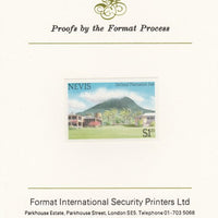 Nevis 1985 Tourism (2nd series) $1.20 (Zetland Plantation Inn) imperf proof mounted on Format International proof card as SG 248