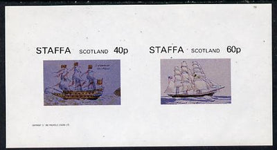 Staffa 1982 Ships #1 (Sovereign of the Seas & Flying Cloud) imperf,set of 2 values (40p & 60p) unmounted mint