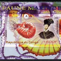 Congo 2009 Sir Francis Drake & Marine Fauna #2 imperf m/sheet unmounted mint