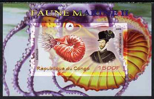 Congo 2009 Sir Francis Drake & Marine Fauna #2 imperf m/sheet unmounted mint