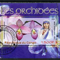 Congo 2009 Mother Teresa & Orchids perf m/sheet fine cto used