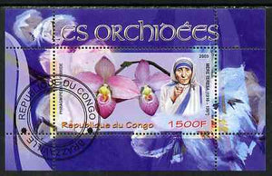 Congo 2009 Mother Teresa & Orchids perf m/sheet fine cto used