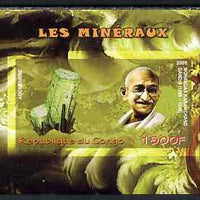 Congo 2009 Mahatma Gandhi & Minerals imperf m/sheet unmounted mint