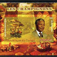 Congo 2009 Nelson Mandela & Mushrooms imperf m/sheet unmounted mint