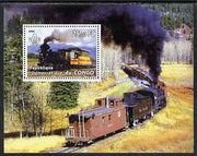 Congo 2002 Steam Locomotives perf m/sheet with Scout Logo, unmounted mint