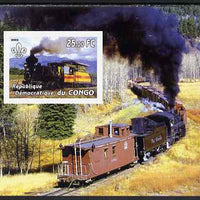 Congo 2002 Steam Locomotives imperf m/sheet with Scout Logo, unmounted mint