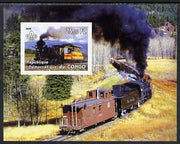 Congo 2002 Steam Locomotives imperf m/sheet with Scout Logo, unmounted mint