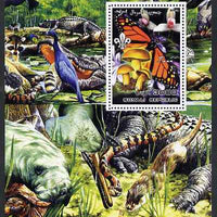 Somalia 2002 Butterflies, Orchids & Fungi #1 perf m/sheet with Scout Logo & various animals in background, unmounted mint