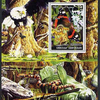 Somalia 2002 Butterflies, Orchids & Fungi #2 perf m/sheet with Scout Logo & various animals in background, unmounted mint. Note this item is privately produced and is offered purely on its thematic appeal