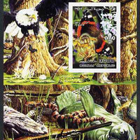 Somalia 2002 Butterflies, Orchids & Fungi #2 imperf m/sheet with Scout Logo & various animals in background, unmounted mint