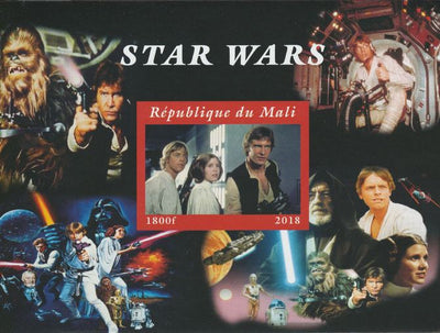 Mali 2018 Star Wars imperf souvenir sheet unmounted mint. Note this item is privately produced and is offered purely on its thematic appeal.