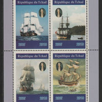 Chad 2019 Voyages of Captain Cook perf sheetlet containing 4 values unmounted mint. Note this item is privately produced and is offered purely on its thematic appeal, it has no postal validity